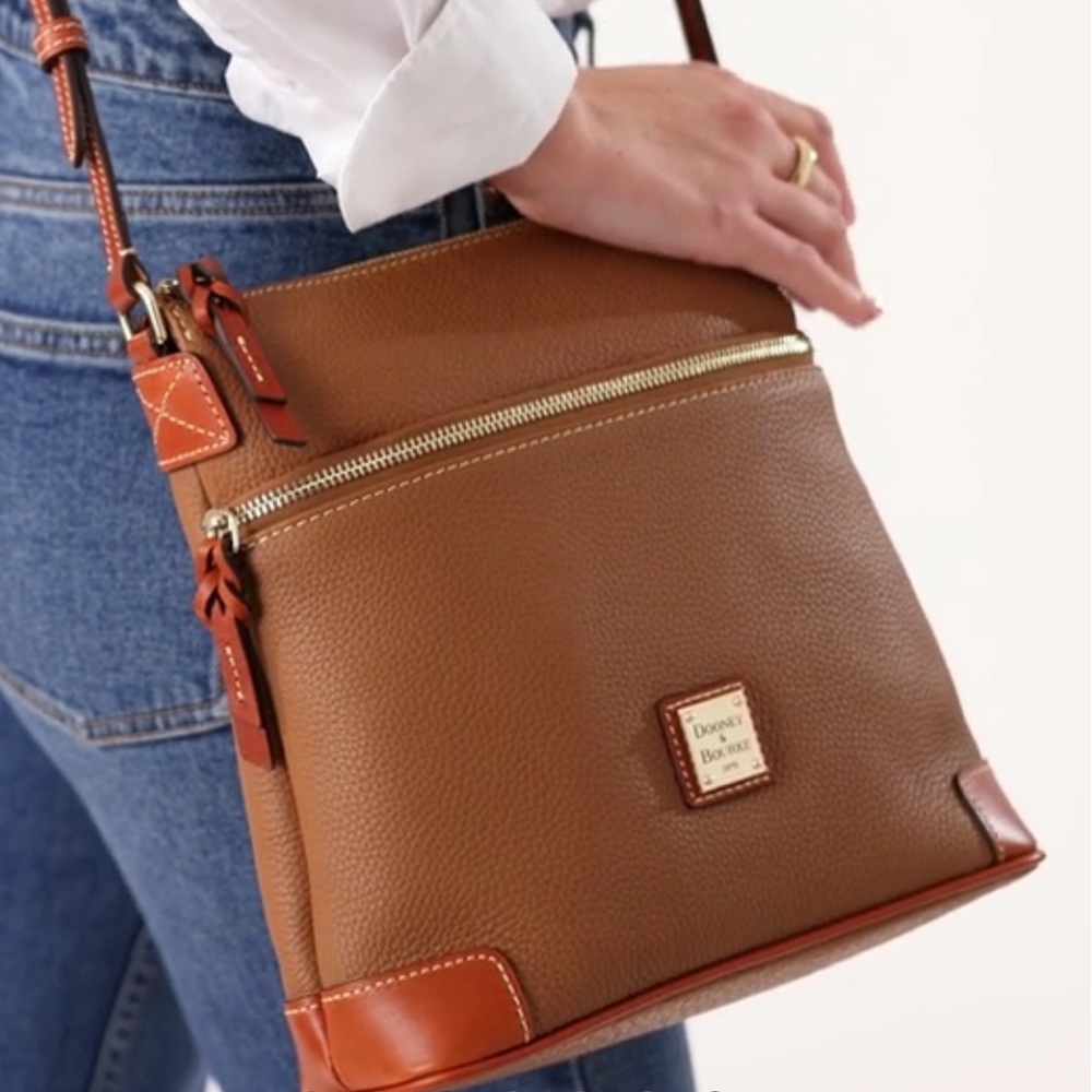 Dooney & Bourke Pebble Grain Leather Crossbody in Camel